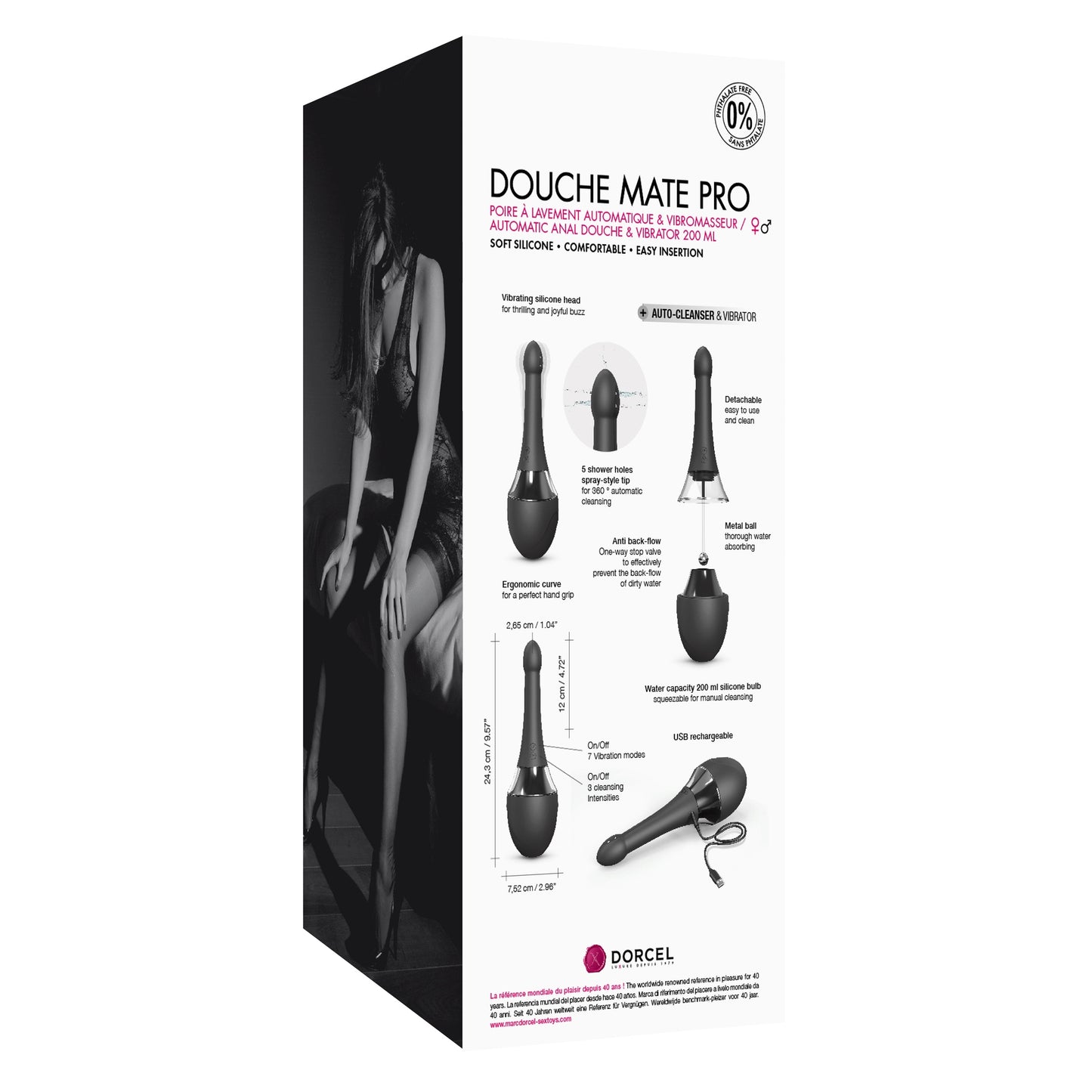 Douche Mate Pro 2 en 1 poire lavemente et vibro USB