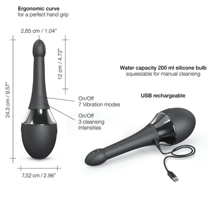 Douche Mate Pro 2 en 1 poire lavemente et vibro USB